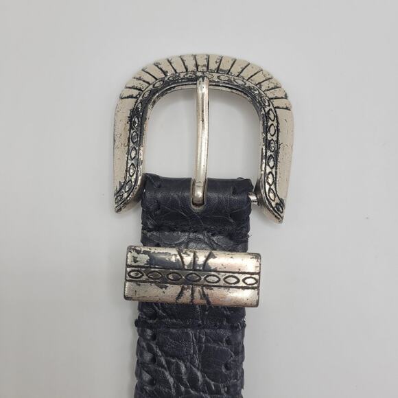 Gammon Shire Belt Med Black Leather Multicolor Beaded Western Boho Southwestern main image 5